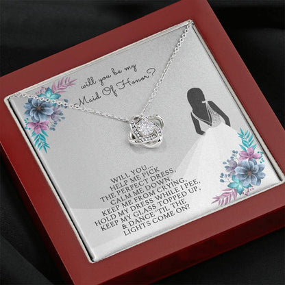 MAID OF HONOR - CARD Love Knot Neclace