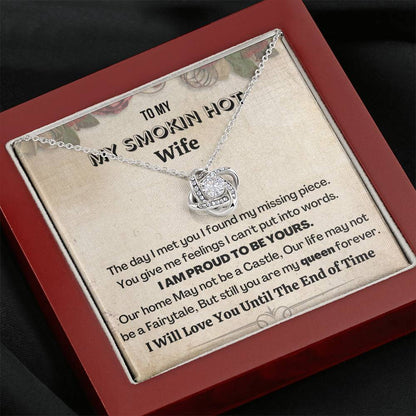 Gift For Wife | 14K gold plated Love Knot Necklace with heartwarming message card.