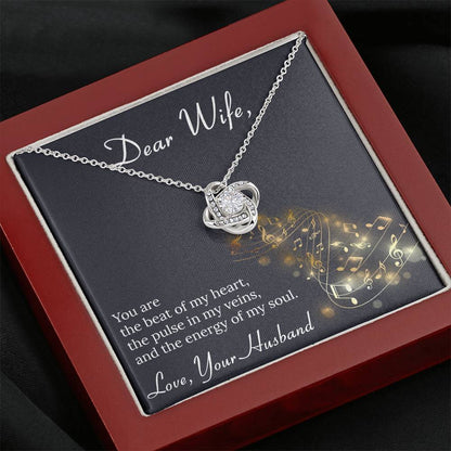 BEAT OF MY HEART Love Knot Neclace