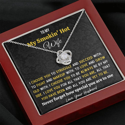 Gift for Wife | I Choose You - Love Knot Necklace With Message Card