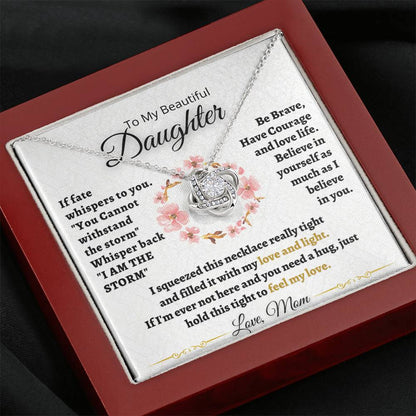 Gift for Daughter from Mom - Believe in yourself - Love knot Necklace