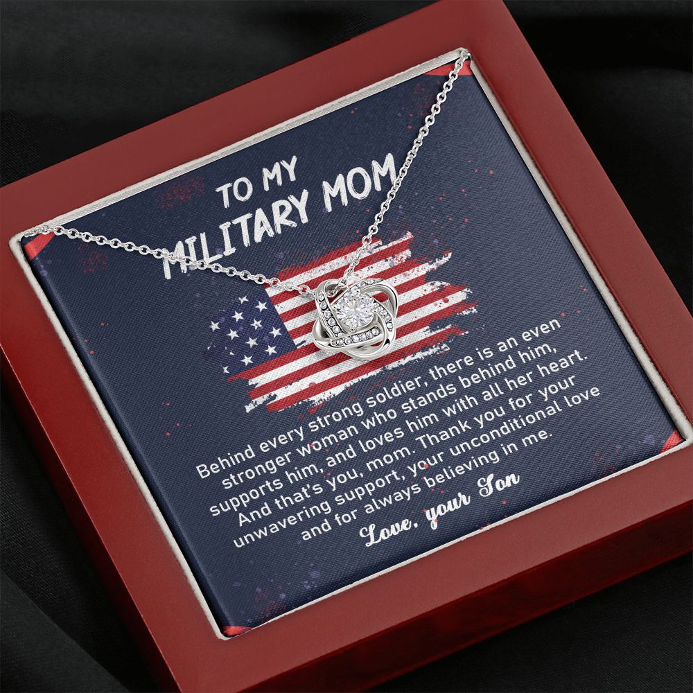 To My Military Mom Love Knot Neclace