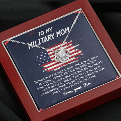 To My Military Mom Love Knot Neclace
