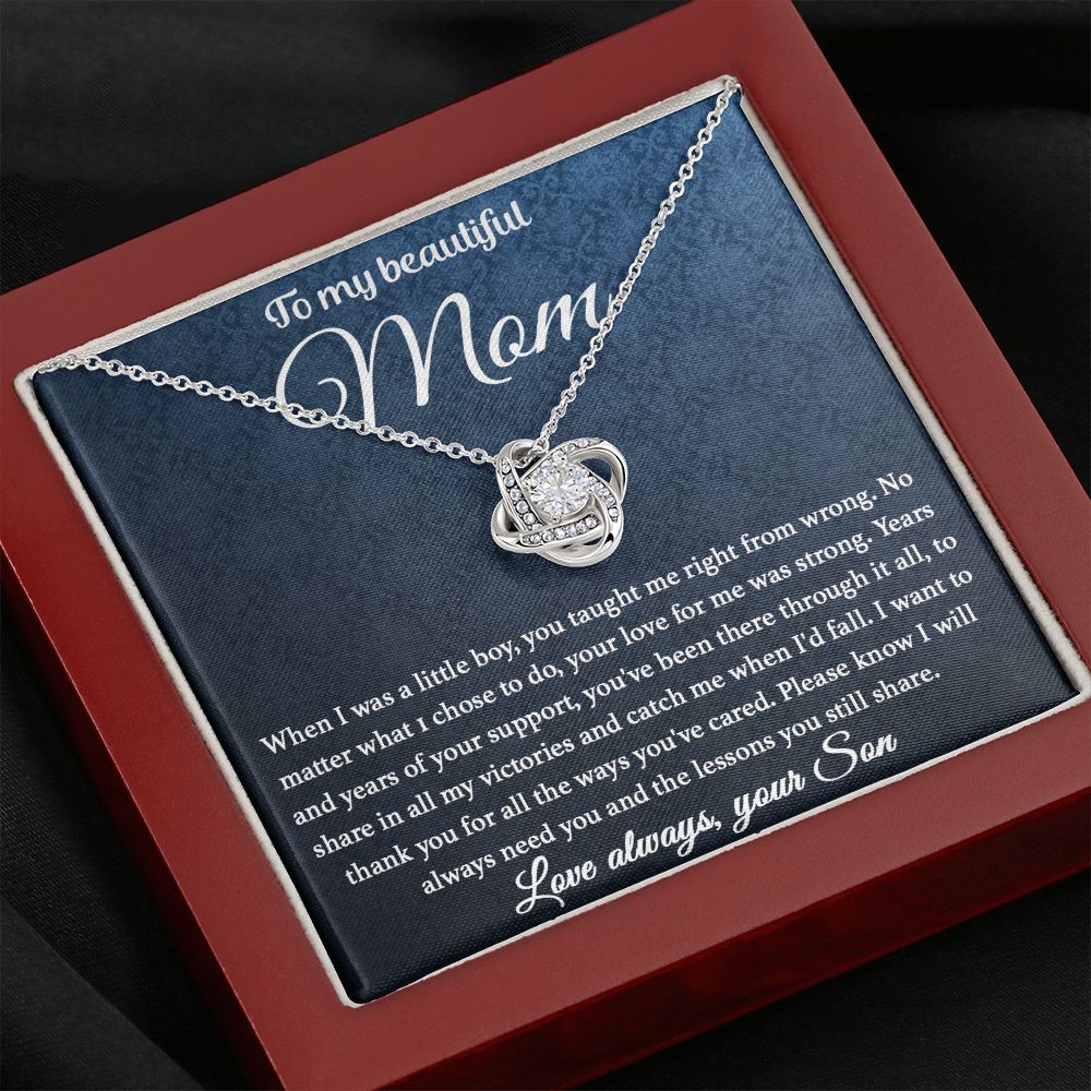 To My Mom - You Taught Me Love Knot Necklace