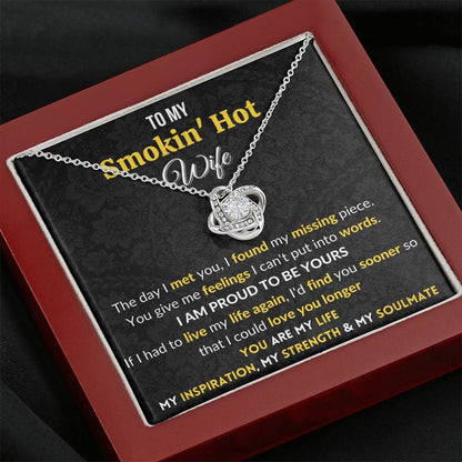 Gift for Wife Love Knot Necklace With Message Card Love You Longer