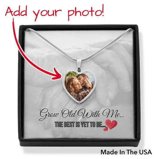 Gift For Girlfriend / Future Wife Personalized Photo Necklace With Optional Engraving and Beautiful Message Card