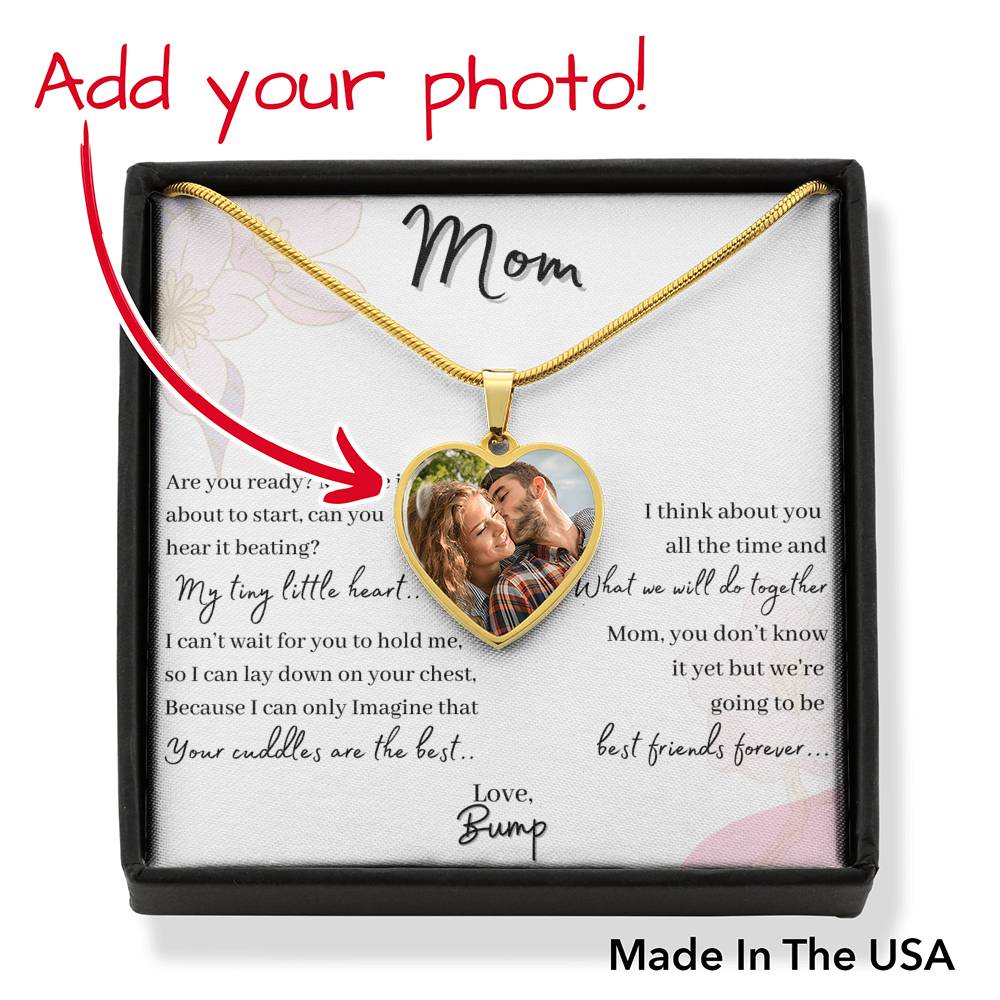 Gift For Mom To Be. Personalized Heart Necklace With Optional Engraving.