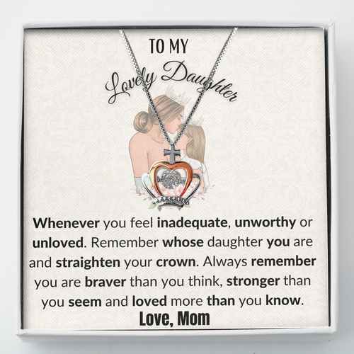 Gift for Daughter - Straighten your crown - Crow Necklace