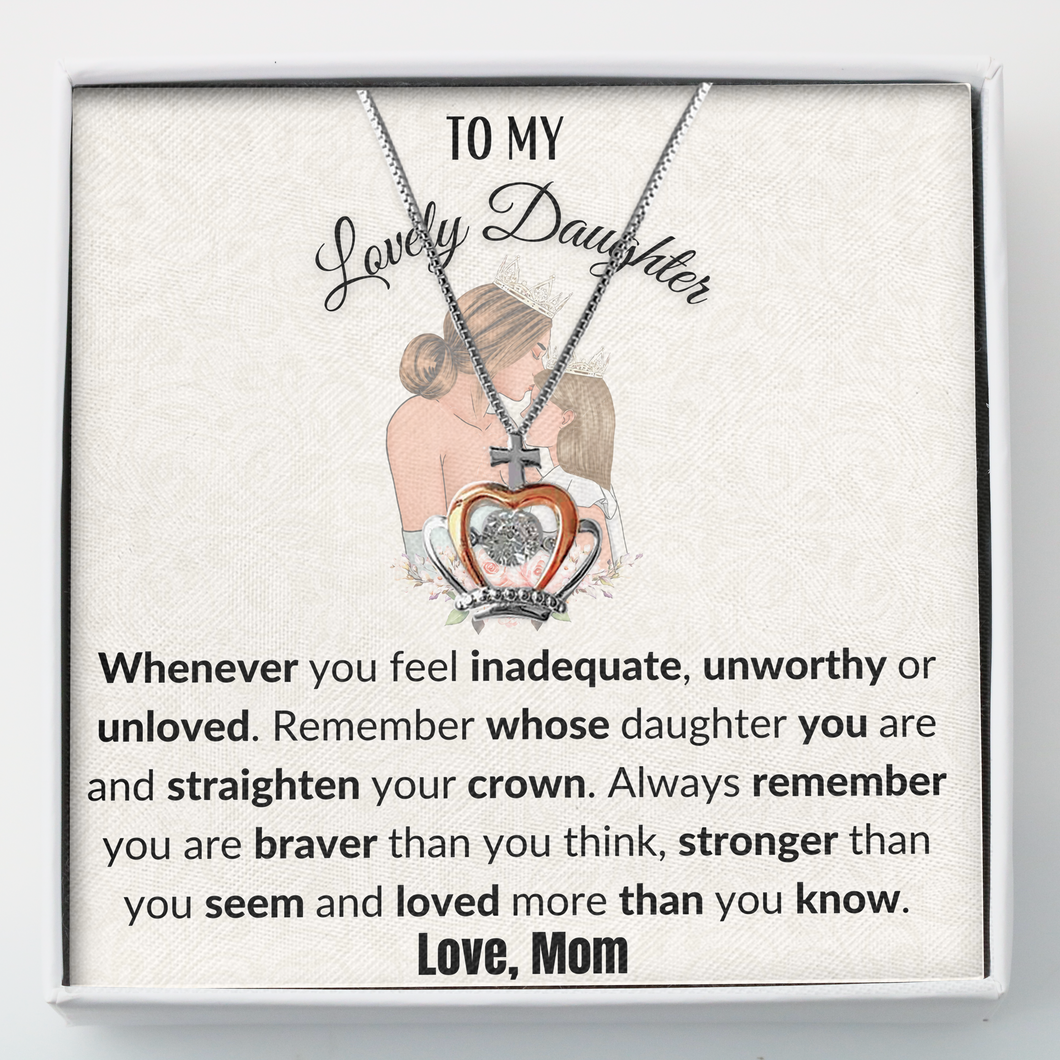 Gift for Daughter - Straighten your crown - Crow Necklace
