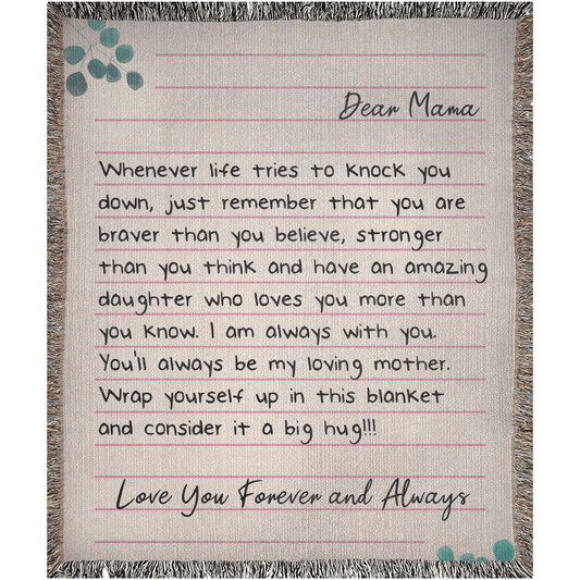 Dear Mama woven blanket