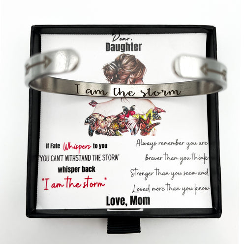 I am the storm bracelet with Message Card & Gift Box