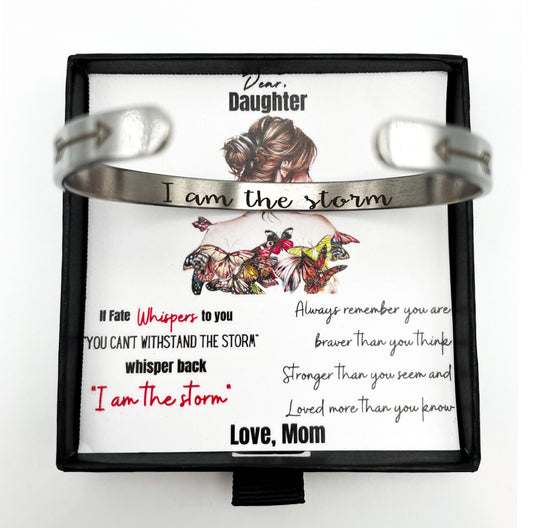 I am the storm bracelet with Message Card & Gift Box