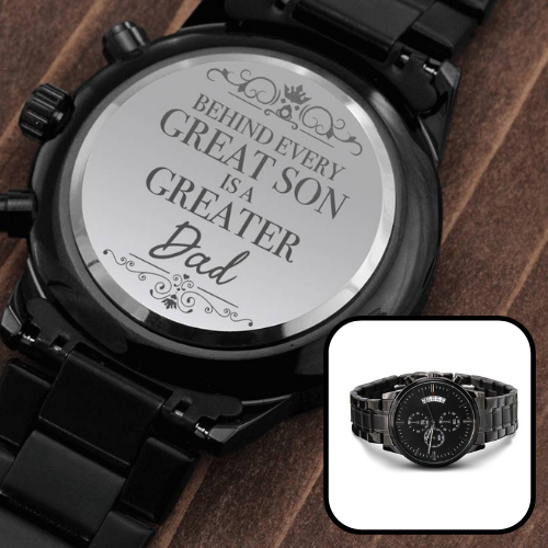 To My Boyfriends Dad - Christmas Gift for My Boyfriends Dad / Birthday Gift - Engraved Watch