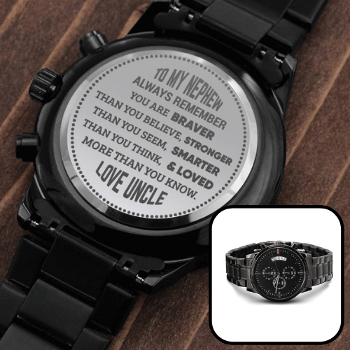 Gift for Nephew from Uncle - Engraved Watch