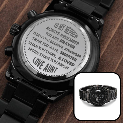Gift for Nephew from Aunt - Engraved Watch