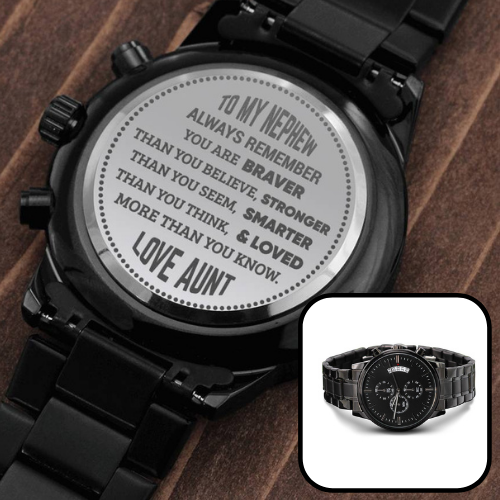 Gift for Nephew from Aunt - Engraved Watch
